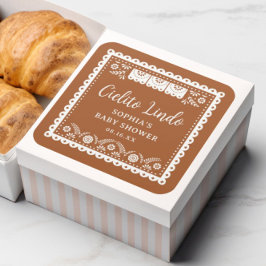 Adesivo Quadrado Chá de fraldas mexicano Cielito Lindo Talavera