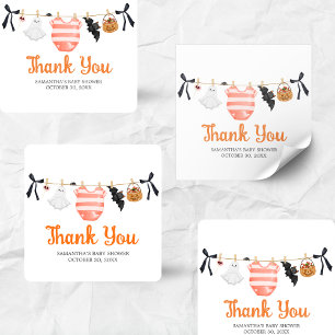 Adesivo Quadrado Chá de fraldas Orange Little Boo