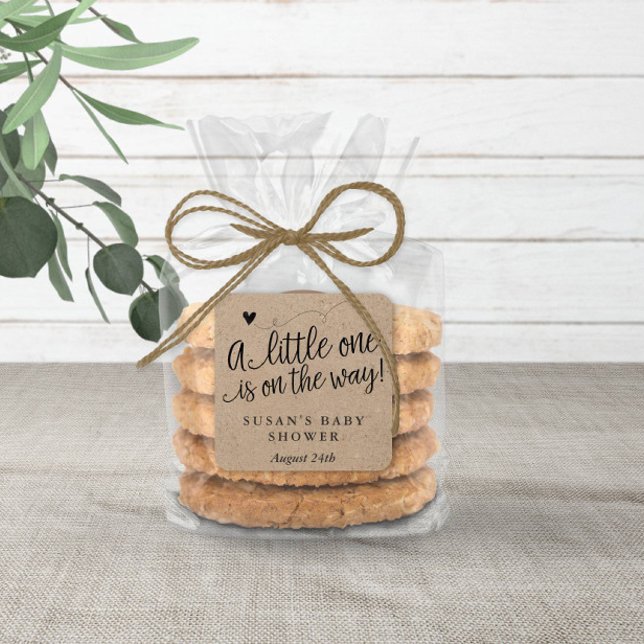 Adesivo Quadrado Chá de fraldas Russo, Kraft, Neutralmente Obrigado (Criador carregado)