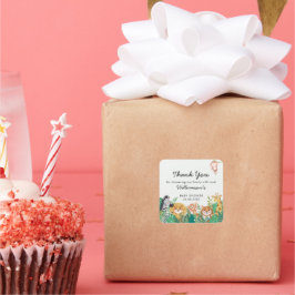 Adesivo Quadrado Chá de fraldas Safari Selgle