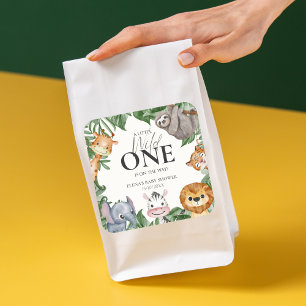 Adesivo Quadrado Chá de fraldas Selvagem de Animais Safari