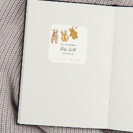 Adesivo Quadrado Chá de fraldas Sexo Neutro