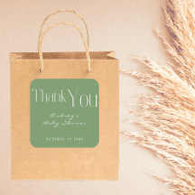 Chá de fraldas Verde Minimalista, Obrigado