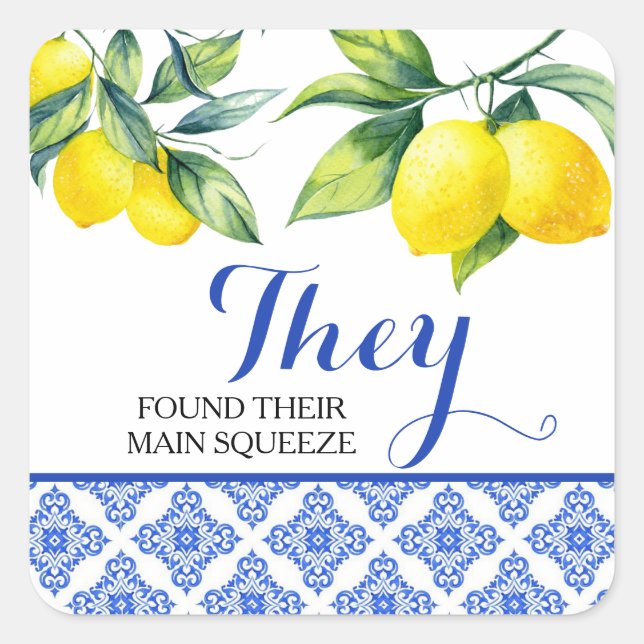 Adesivo Quadrado Chá de limão (Frente)