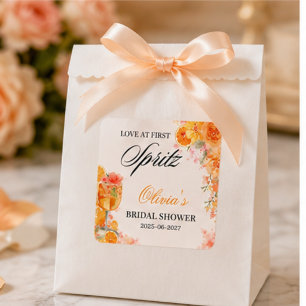 Adesivo Quadrado Chá de Noiva Amor à Primeira Spritz