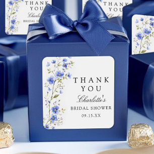 Adesivo Quadrado Chá de Noiva com Aquarela Floral