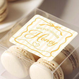 Adesivo Quadrado Chá de Noiva com Tema de Mel