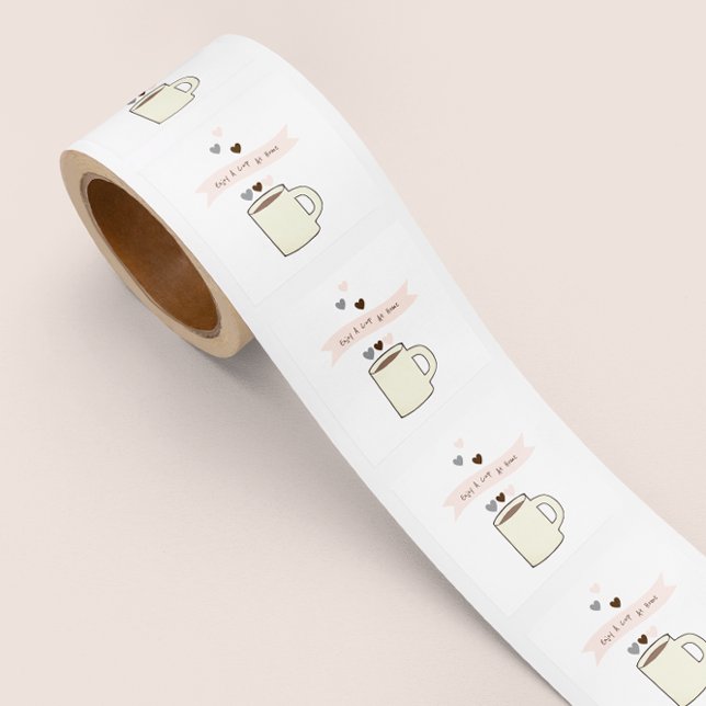 Adesivo Quadrado Chá de Noiva de Café para Levar Café (Criador carregado)