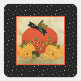 Adesivo Quadrado Chá de Noiva de Halloween de Outubro