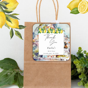 Adesivo Quadrado Chá de Noiva de Verão Italiano La Dolce Vita