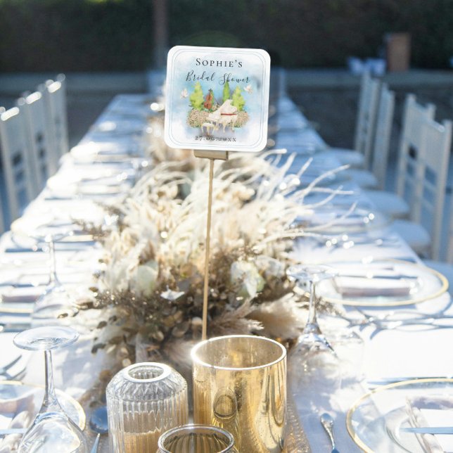 Adesivo Quadrado Chá de Noiva Elegante Piano Violino Pombas flores (Criador carregado)