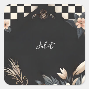 Adesivo Quadrado Chá de Noiva Ilustrado da Retro Studio Creative