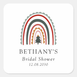 Adesivo Quadrado Chá de panela Arco-Íris Boho de Natal