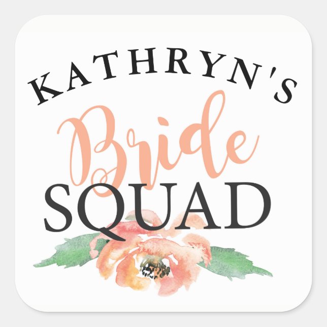 Adesivo Quadrado Chá de panela de esquadra floreal (Frente)