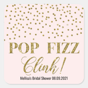 Adesivo Quadrado Chá de panela de ligação Fizz do Pop Confetti Dour
