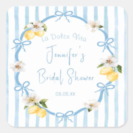 Adesivo Quadrado Chá de panela De Limão Costeiro Desenhado À Mão It