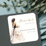 Adesivo Quadrado Chá de panela de Palhaço de Casamento Moderno em W<br><div class="desc">Se precisar de mais alguma personalização,  por favor,  sinta-se à vontade para me enviar uma mensagem em yellowfebstudio@gmail.com.</div>