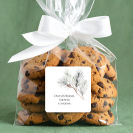 Adesivo Quadrado Chá de panela de pinheiro branco Elegante