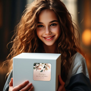 Adesivo Quadrado Chá de panela de Rosa de óleo de bege Blush