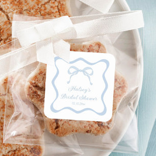 Adesivo Quadrado Chá de panela do Casando Arco azul