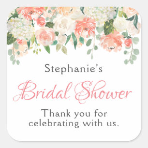 Adesivo Quadrado Chá de panela floral da aguarela da mistura do