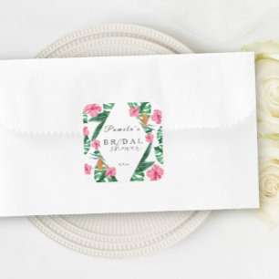 Adesivo Quadrado Chá de panela Geométrico Tropical Palm Watercolor