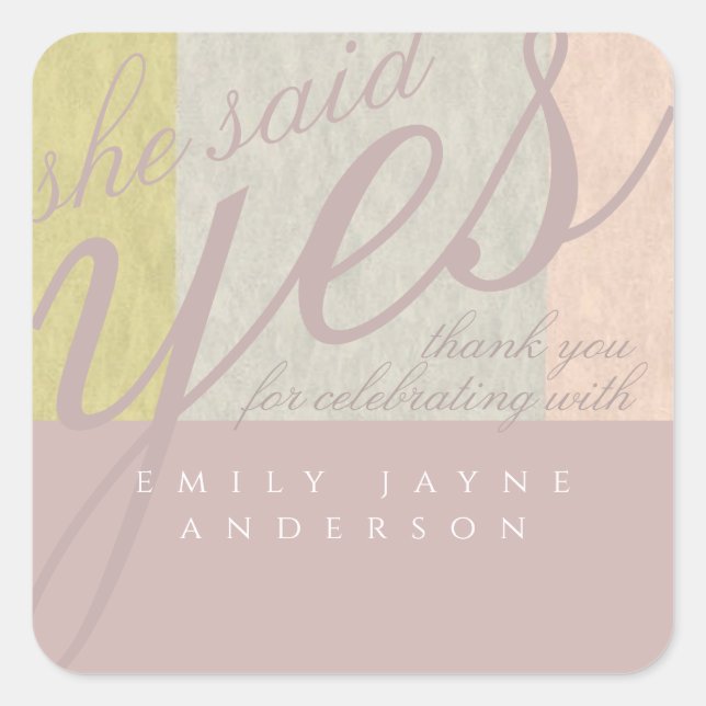 Adesivo Quadrado Chá de panela moderno rosa-escuro OBRIGADO A VOCÊ (Frente)