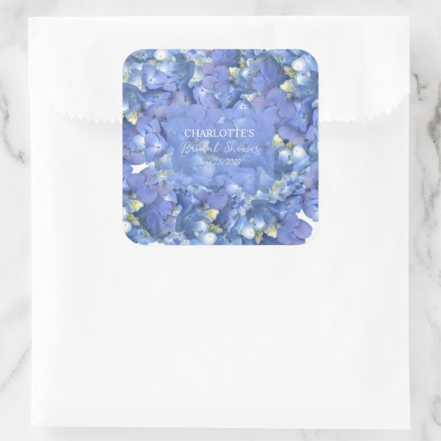 Adesivo Quadrado Chá de panela Personalizado de Blooms de Hydrangea (Bolsa)