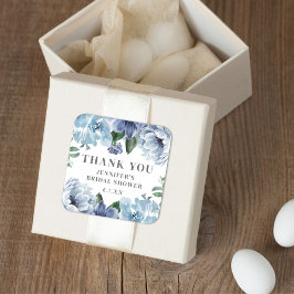 Adesivo Quadrado Chá de panela Romântico Azul Floral a Favor