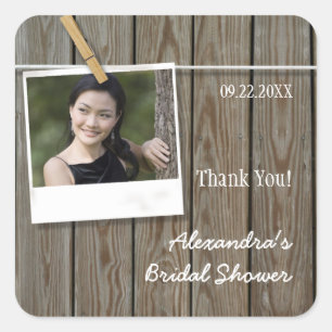Adesivo Quadrado Chá de panela rústico da foto do Clothesline
