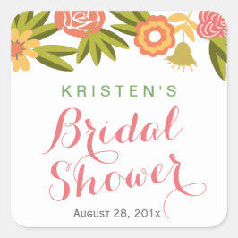 Adesivo Quadrado Chá de panela | Script de caligrafia moderna