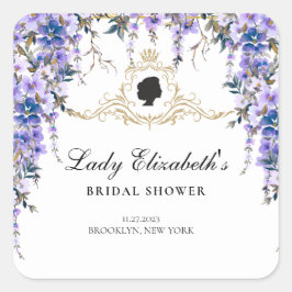 Adesivo Quadrado Chá de panela Vintage Blue Florals Bridgerton