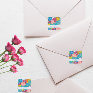 Adesivo Quadrado Chá de panela Vintage com Deco de Aquarelas Floral