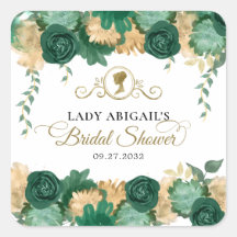 Chá de panela Vitoriano Floral Verde Elegante