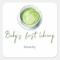 Chá Matcha Baby shower - primeira biblioteca do be