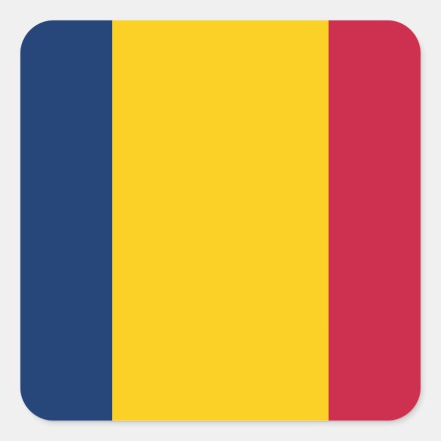 Adesivo Quadrado Chad Flag (Frente)