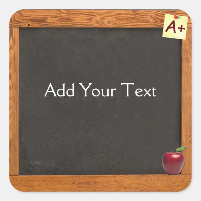 Adesivo Quadrado Chalkboard do professor (Frente)