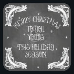 Adesivo Quadrado Chalkboard Merry Christmas Sticker<br><div class="desc">Chalkboard Merry Christmas Sticker by Firedropdesign. Efeito de quadro com estrelas cintilantes e texto de giz. Quer que este design seja personalizado? Entre em contato comigo! Design protegido por direitos autorais em 2012. FIredropdesign.com Todos os Direitos Reservados.</div>