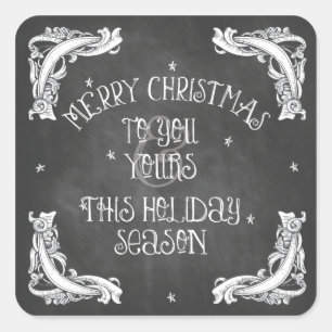 Adesivo Quadrado Chalkboard Merry Christmas Sticker