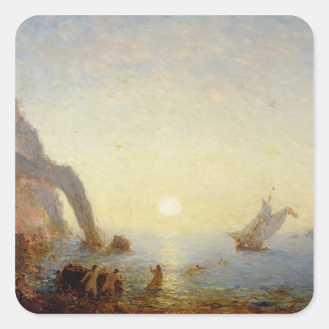 Adesivo Quadrado Chamada das Sirenes (óleo na canvas) (Frente)
