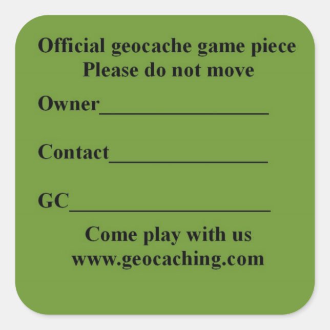 Adesivo Quadrado Chamada de cache quadrada (Frente)