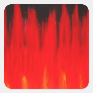 Adesivo Quadrado Chamas de Fogo Vermelho Pastel (Simbolismo Natural