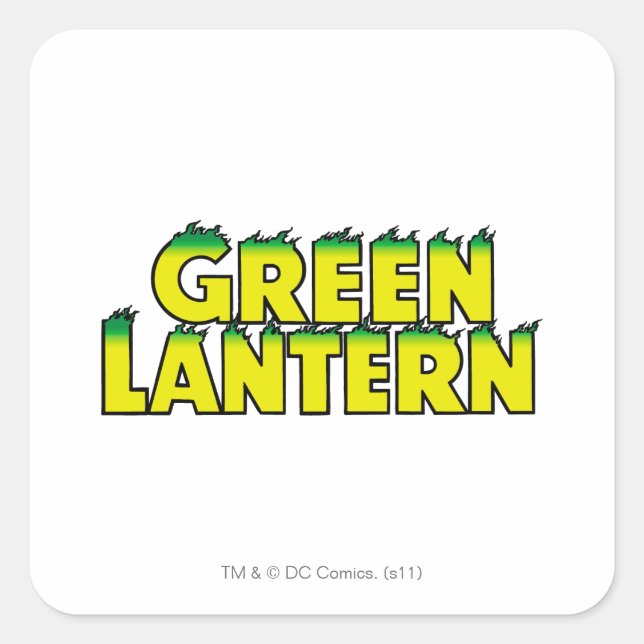 Adesivo Quadrado Chamas do logotipo amarelo (Frente)