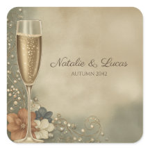 Champagne Floral de Casamento do Casal