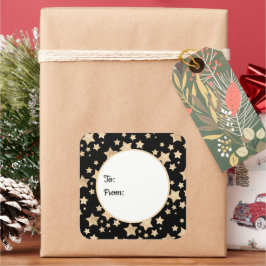 Adesivo Quadrado Champanhe dourado faísca Estrelas para De