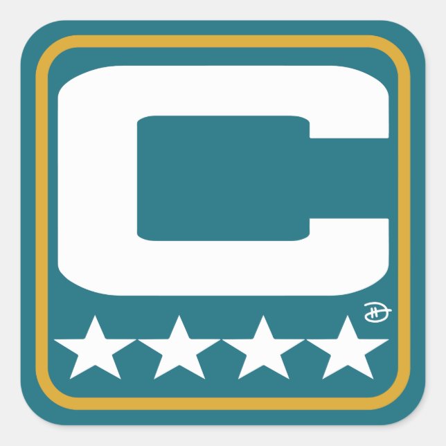 Adesivo Quadrado Champion Patch - JAX Teal Sticker (Frente)