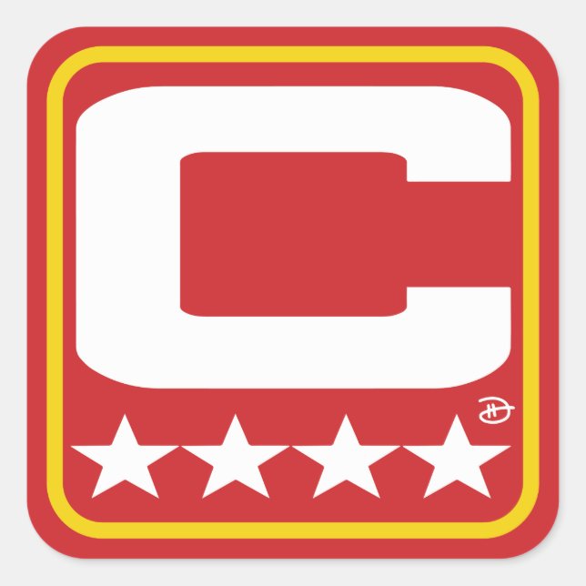 Adesivo Quadrado Champion Patch - KC Red Sticker (Frente)