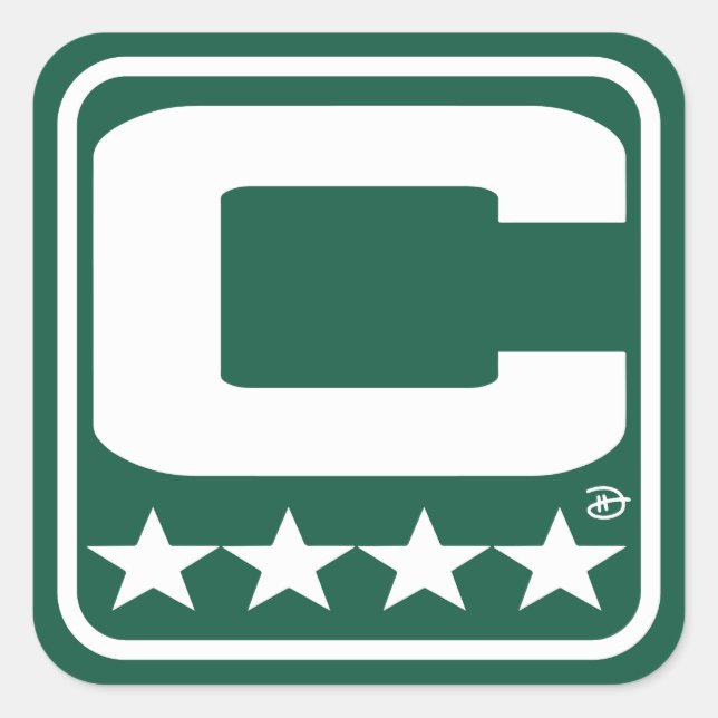 Adesivo Quadrado Champion Patch - Vinheta Verde NYJ (Frente)