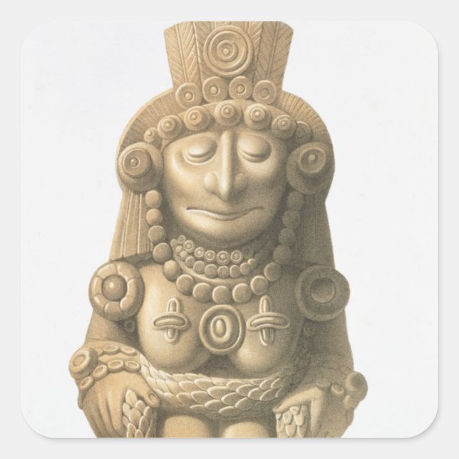 Adesivo Quadrado Chapa de "Monumentos Antigos do México", 1866 (li (Frente)