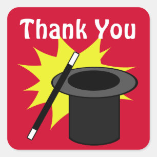 Adesivo Quadrado Chapéu Mágico